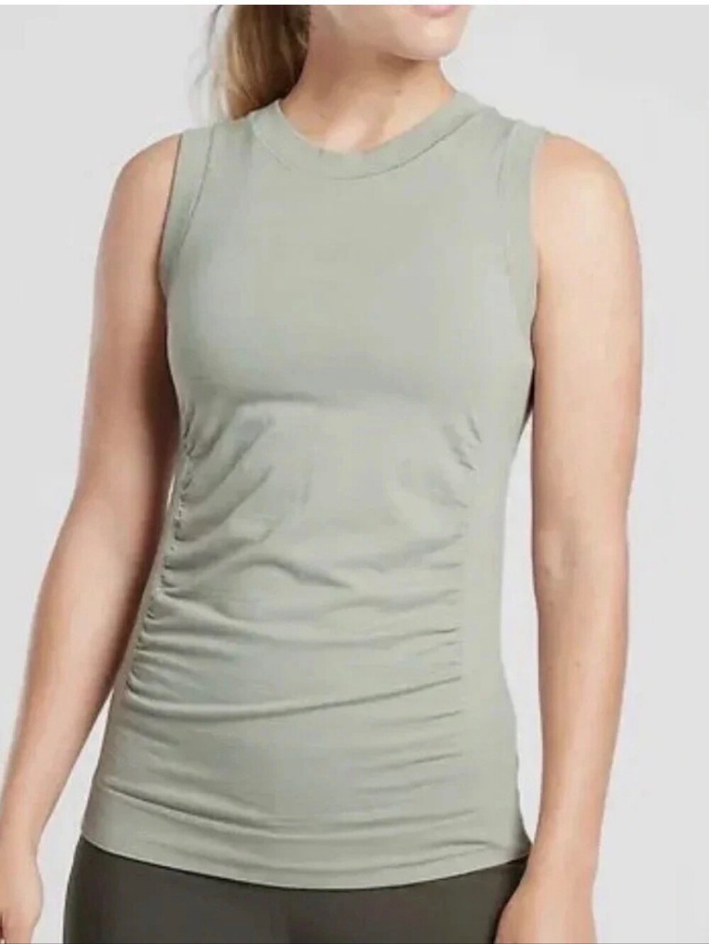 Athleta Ruched Tank Top - Sage Green Size S